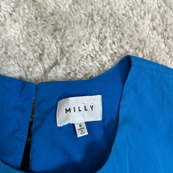 Milly Blue Tie Front Sundress Sleeveless Mini - Picture 5 of 5